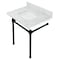 Fauceture Dreyfuss 30" Console Sink W/ SS Leg (8", 3 Hole), Marble White/ Black KVPB30M8SQ0ST - alternate 1